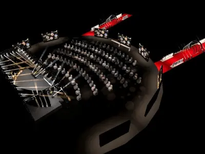 stage circular with seats 3D model
