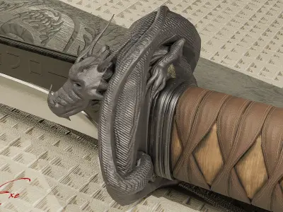 Katana Shinji Dragon Edition Low-poly 3D model