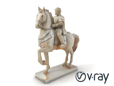 Renaissance Horse and Rider Sculpture model pack Low-poly 3D model