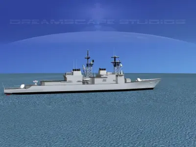 Spruance Class DD981 USS Hancock 3D model