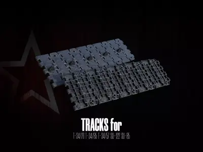 Soviet Tank Tracks - T-34-76 T-34-85 SU-85 Low-poly 3D model