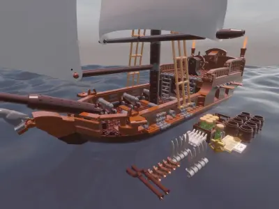 LEGO PIRATE SLOOP - THE OLD BIRD - Rogue Film Productions 3D model