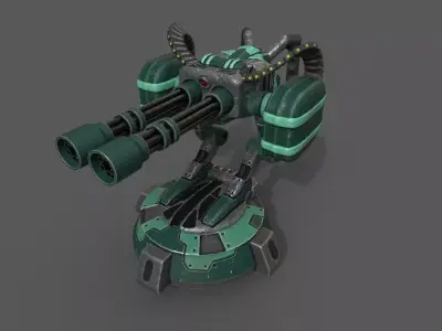 Free military automatic sentry gun Free low-poly 3D model