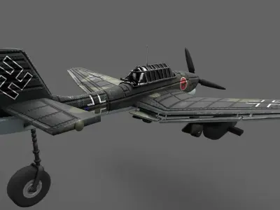 Low poly Stuka 3d Model Junkers Ju 87 Low-poly 3D model