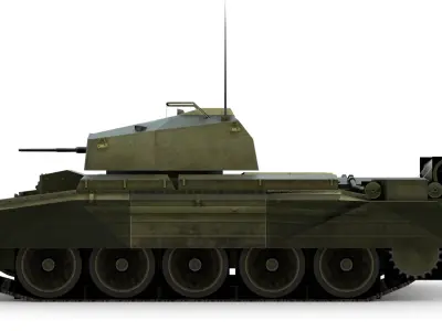 Crusader III AA Mark II - WWII British Tank 3D Model Low-poly 3D model