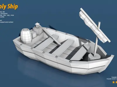 Low Poly Ship Pack Low-poly 3D model