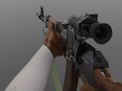 AK74 Assault Rifle Fps - Tps Low-poly 3D model