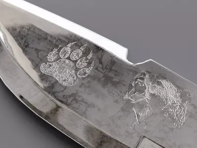 Combat hunter knife low poly Low-poly 3D model purchase