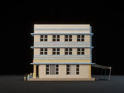 MIAMI VICE CITY ART DECO BUILDING 8 3D model