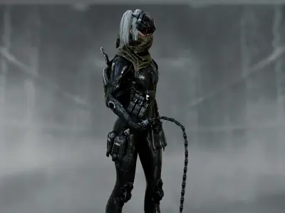 Sci Fi Cyberpunk Valkyrie Low-poly 3D model