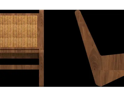 Hendrix Armchair - wood and rattan chair Free 3D model
