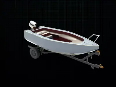 boat trailer 3D model