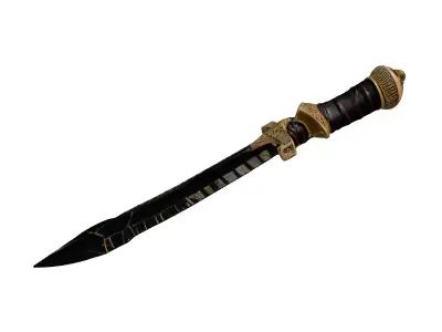 Cracked Obsidian Ritual Dagger 3D model