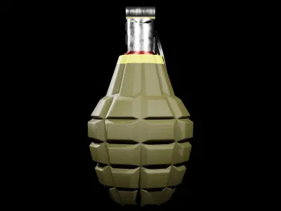 MK 2 Grenade - made in Blender Low-poly 3D model