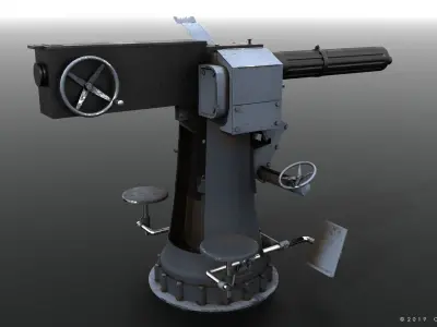 40mm Vickers-Terni Low-poly 3D model