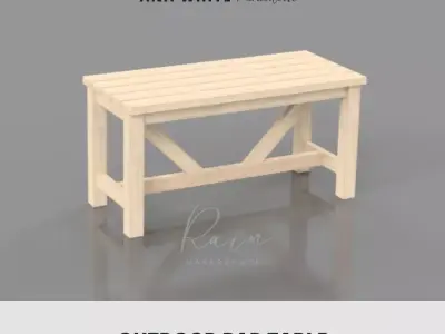 MINIATURE OUTDOOR BAR TABLE FOR 1 12 DOLLHOUSE 3D print model
