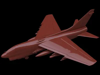 LTV A-7D Corsair II Free low-poly 3D model