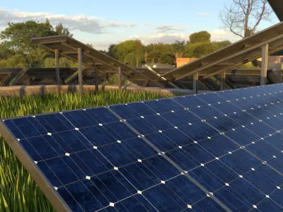 Solarmodule Version 4 - 6500mm Low-poly 3D model