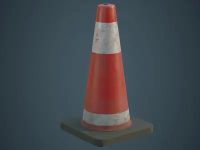 Traffic Cone 5B Low-poly 3D model