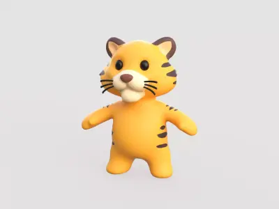 Little animal baby - Tiger cute - Character021  Low-poly 3D model