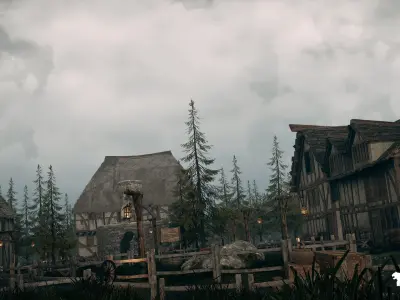 Fantasy Mystic Village Environment Low-poly 3D model