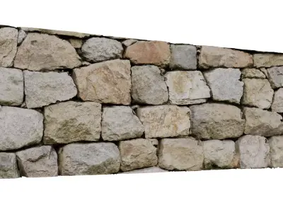 Korean Style Stone Wall 3D model