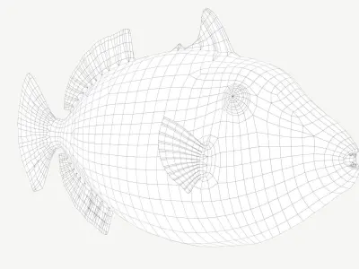 Clown Triggerfish Low-poly 3D model