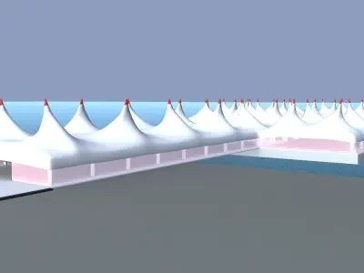 MARQUEE building with tents 3D model