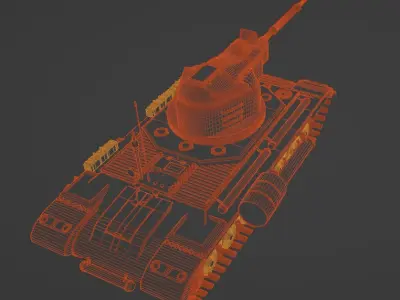 desert tank Low-poly 3D model