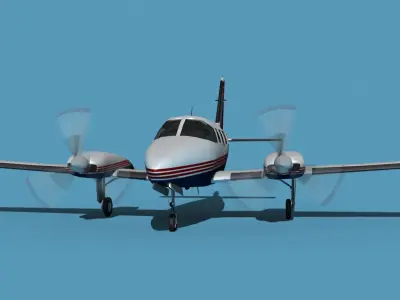 Piper PA-31-350 Navajo Chieftain V05 3D model