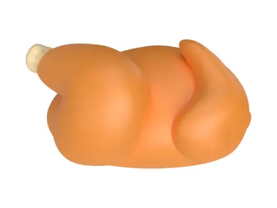 Cartoon Grilled Chicken Low-poly 3D model