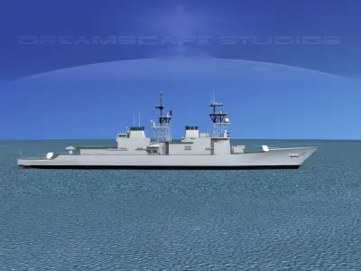 Spruance Class DD969 USS Peterson 3D model