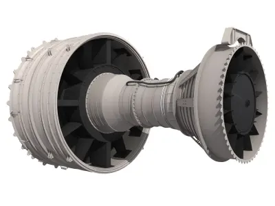 AIRCRAFT TURBOFAN ENGINE 3D model