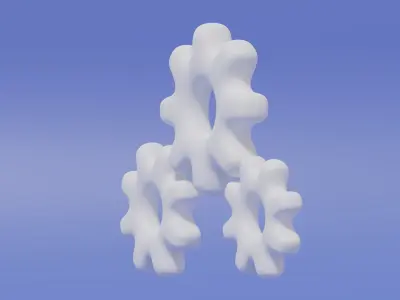 Cartoon Cute Gear 3D model