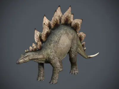 Stegosaurus- Maya Low-poly 3D model