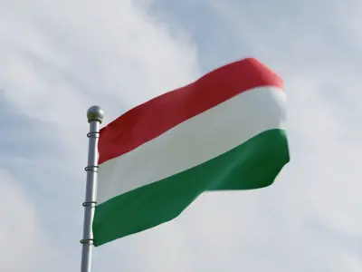 Animated Hungary Flags 3D model