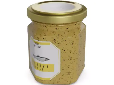 Fish spreads and pates Anchovy Spread Low-poly 3D model