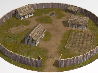 wooden fort 3D model