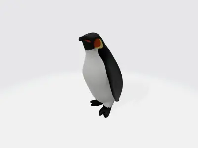 Penguin cartoon 3d model Low-poly 3D model