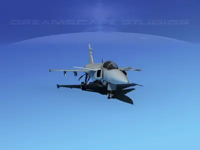 SAAB S39 Gripen Fighter V06 3D model