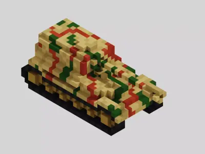 Jagdpanzer Elefant Tank Voxel Low-poly 3D model