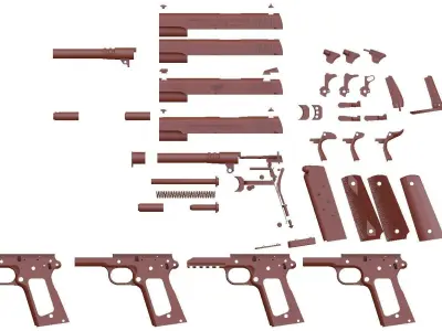 m1911 a1 all parts package 3D model