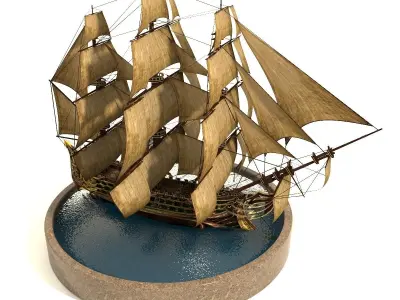 Pirate Ship Low-poly 3D model