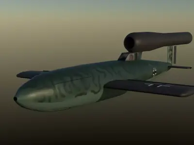 FI 103 manned V 1 Buzz Bomb 3D model