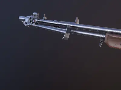 M1918A2 machine gun Low-poly 3D model