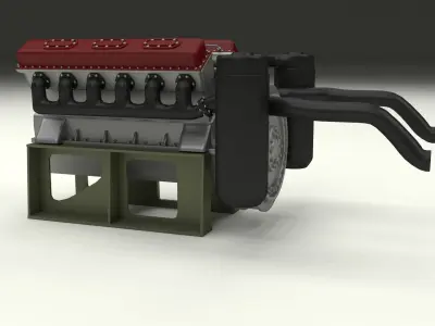 T-34 Engine 3D model