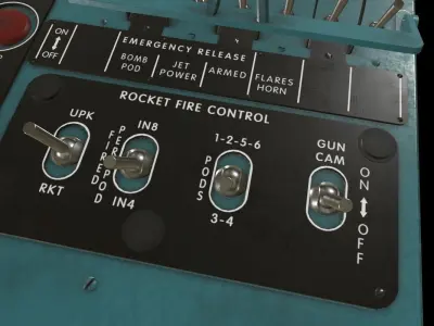 Mi-8MT Mi-17MT Left Circuit Breaker Console English Low-poly 3D model
