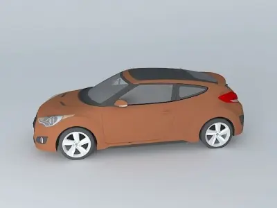 Hyundai Veloster Turbo with 3 0 K emblem Free 3D model
