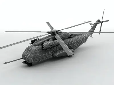 Sikorsky Ch-53D Sea Stallion Helicopter Low-poly 3D model