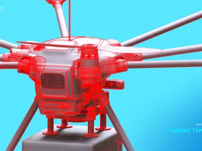 Yuneec Typhoon H Drone with Cargo Attachment 3D model